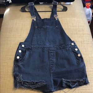 BlankNYC Dark Denim Shorts Overalls!